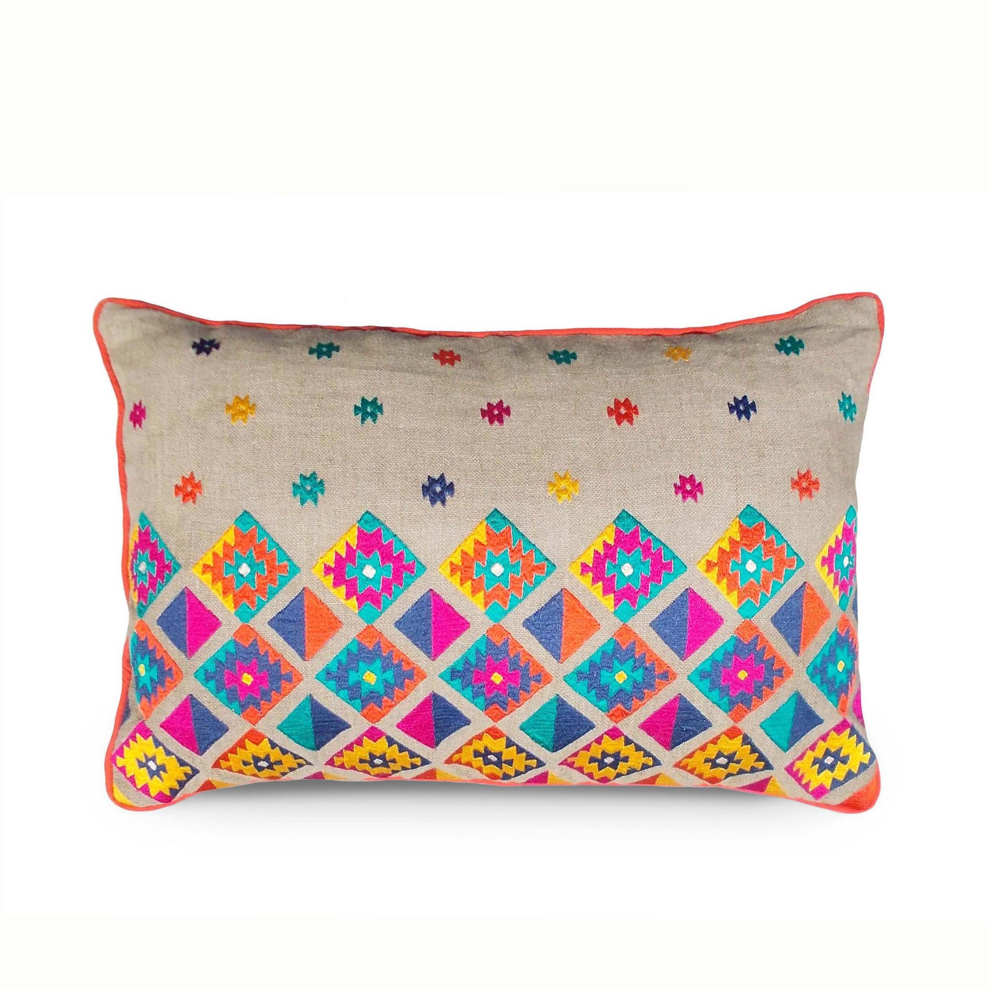 Folk - Kilim embroidery Cushion Cover - diamond pattern - Vliving