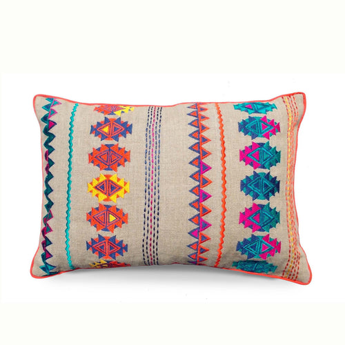 Folk - Moroccan embroidery Cushion Cover - classic kilim pattern