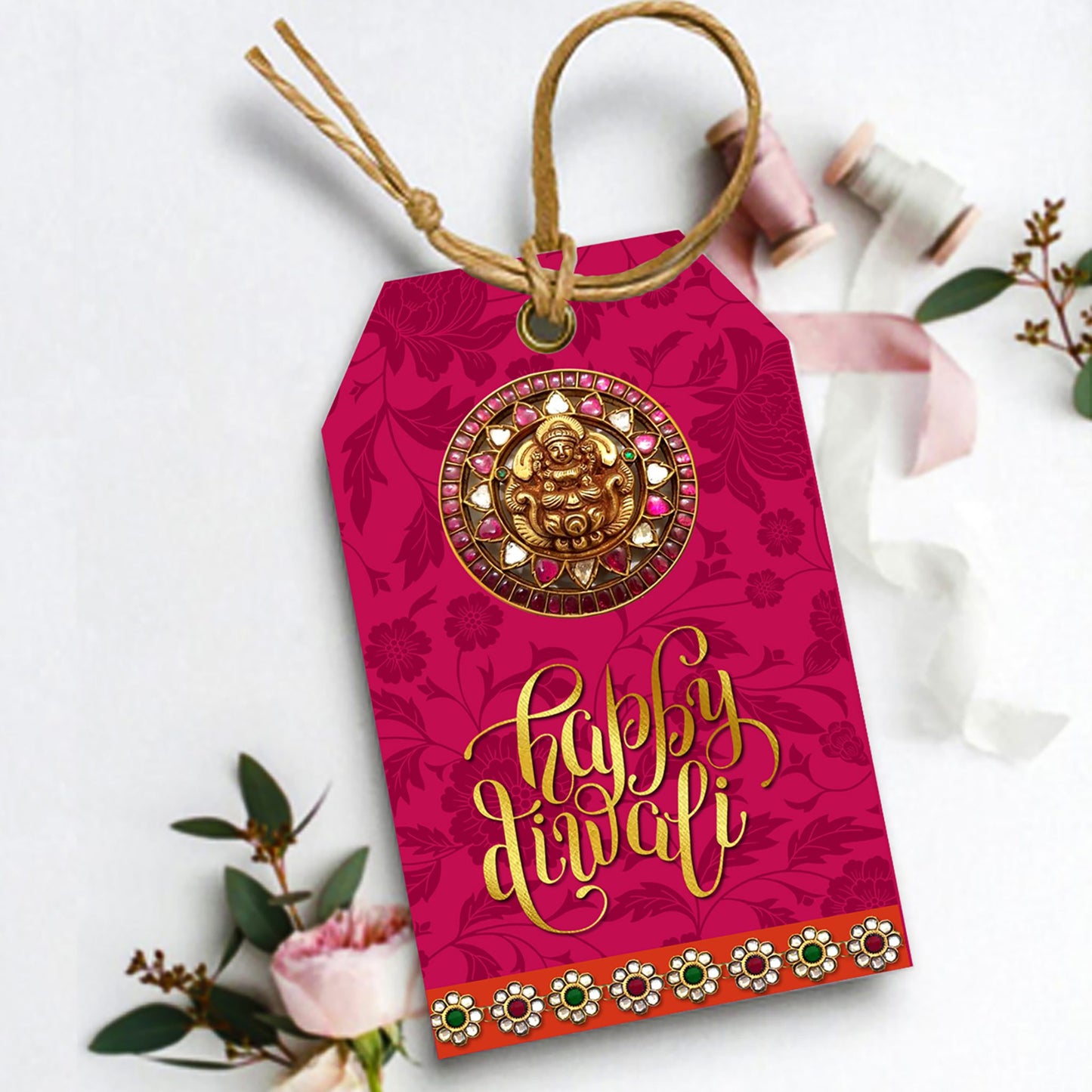 DIWALI gift Tags, rich jewel tone colours, Digital Print download,instant download, 2.25 x4 inch size, 1 sheet