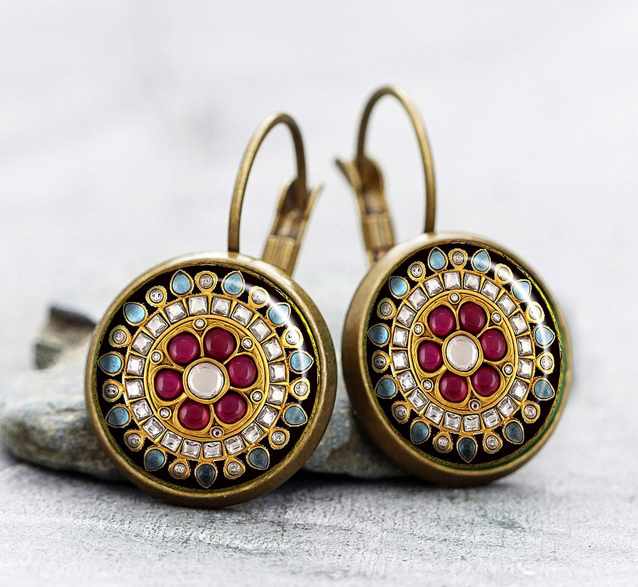 Maharaja Jewels - vintage jewellery, Digital Print download, 3 sheets, pendants, magnets, bezel trays