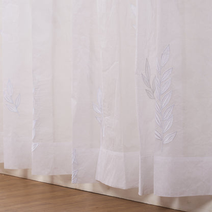 ORGANDY curtain with leaf embroidery and applique - sizes available