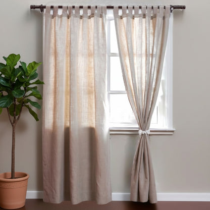 Natural Pure Linen Curtain Panel | 2 Sizes & 4 Hanging Styles | 41 × 63 or 41 × 84 inches