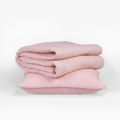 BLUSH colour handmade Kantha cotton Quilted pillow cases, Sizes available