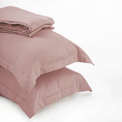 OLD ROSE 300TC flat sheet set, premium pure cotton satin