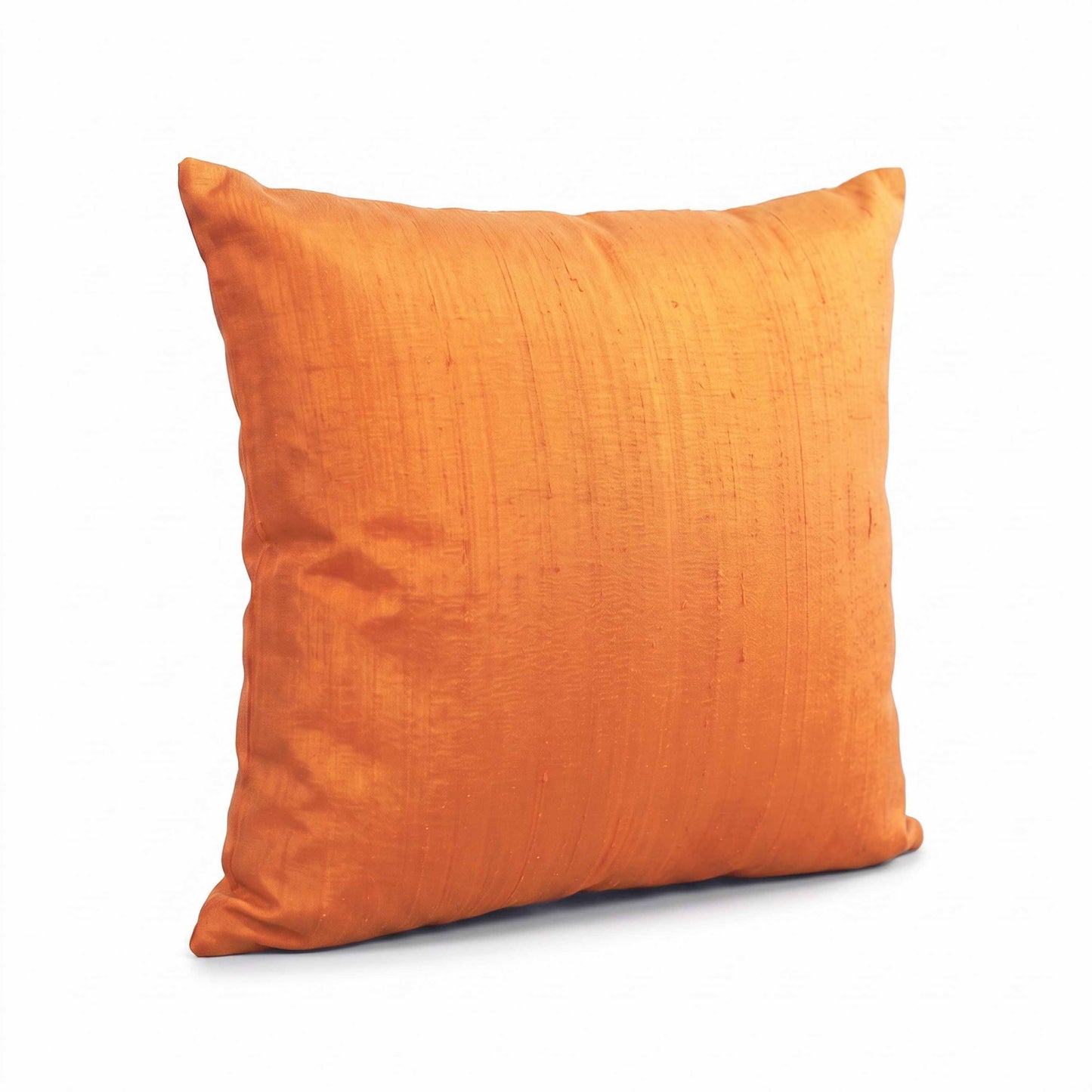 Tangerine Pure Dupioni Silk Cushion Cover | Reversible | Concealed Zip | 3 Sizes