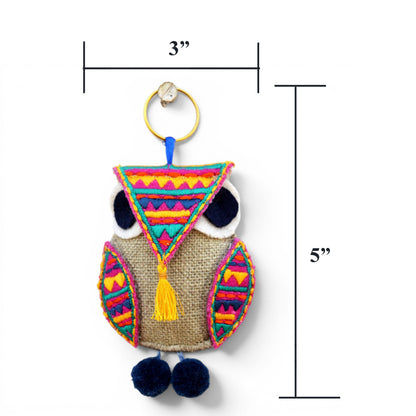 Multicolour Owl Handmade Boho Tassel Charm – Key Ring, Bag Charm & Belt Accessory - Vliving