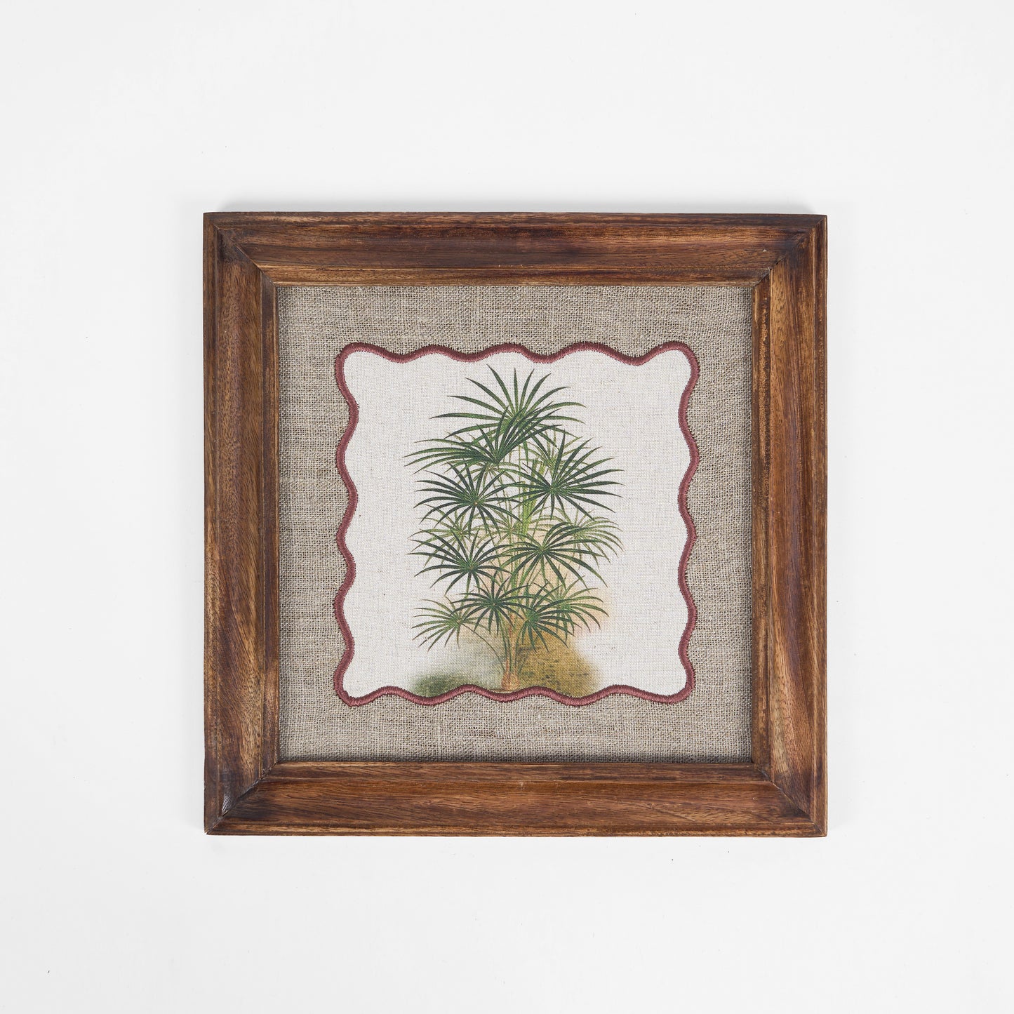 BOTANICAL - PALM wall art with wooden frame, 12X12 inches