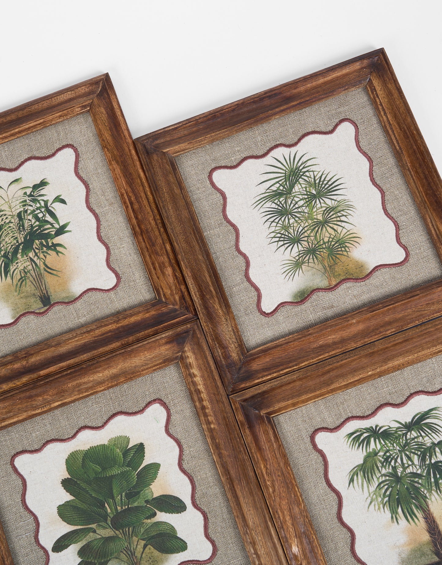 BOTANICAL - PALM wall art with wooden frame, 12X12 inches