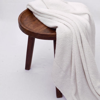 Snow White Parka Faux Fur Throw Blanket | 50 × 60 inches | Faux Suede Back