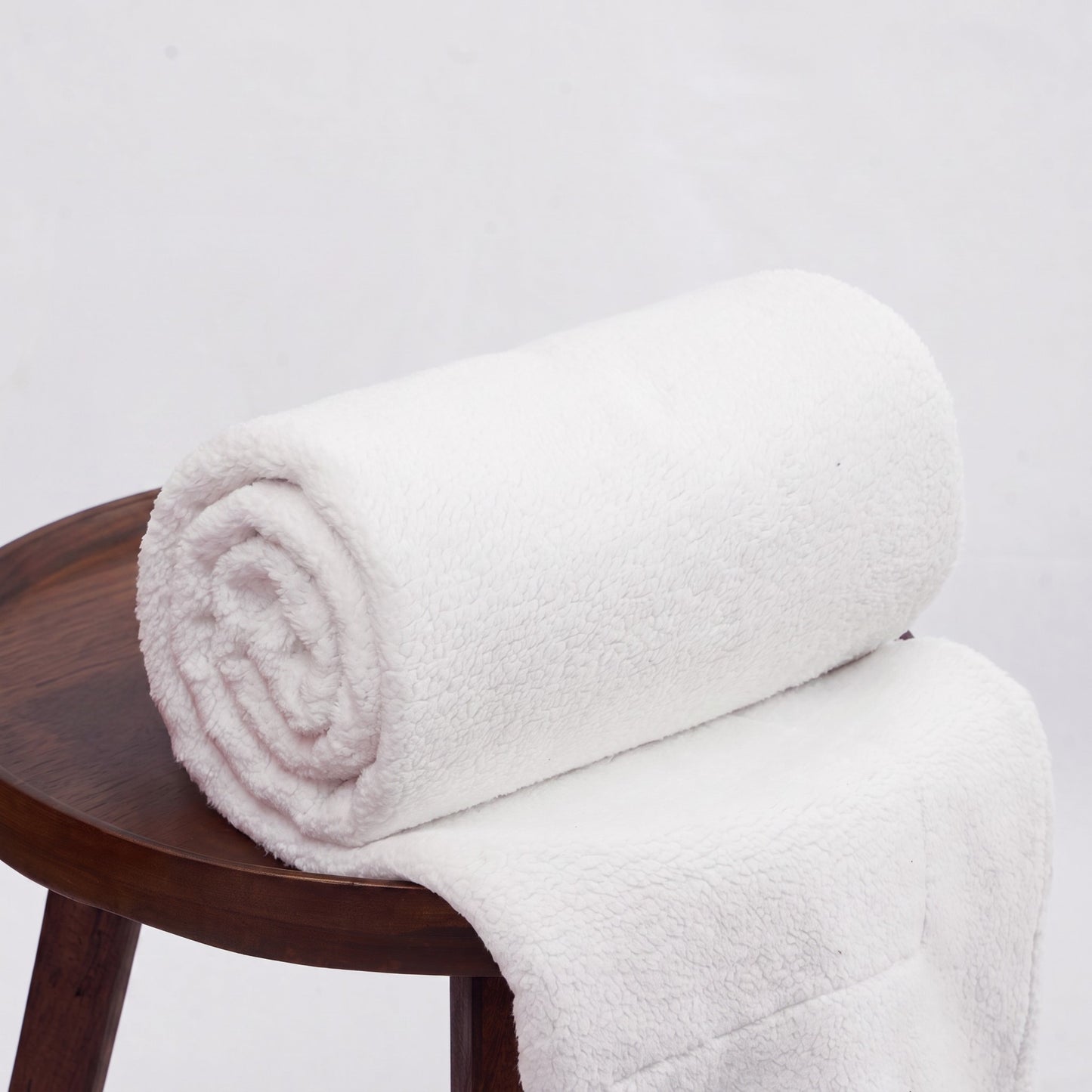 Snow White Parka Faux Fur Throw Blanket | 50 × 60 inches | Faux Suede Back