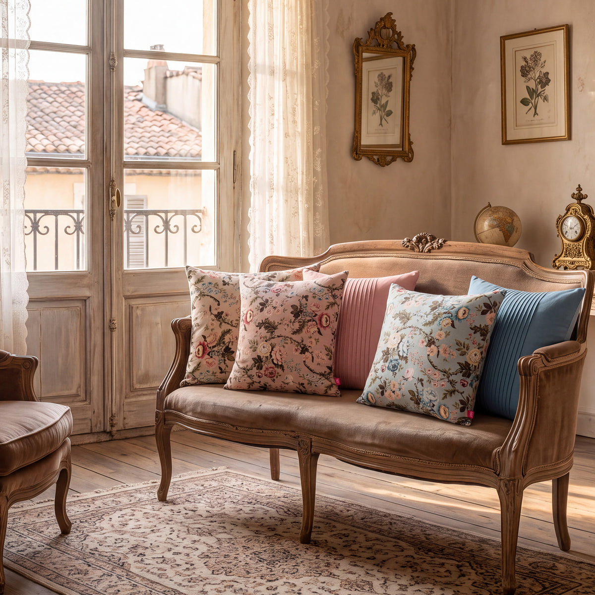 Amour Solid Blush Linen Pillow Cover | Pin Tuck Detail | 16×16 & 18×18 inches