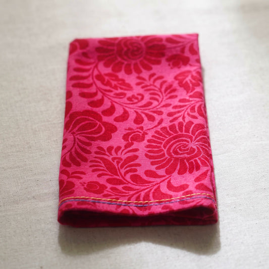 Matyo Hot Pink Floral Print Cotton Table Napkin | Set of 4 or 6 | 18 × 18 inches