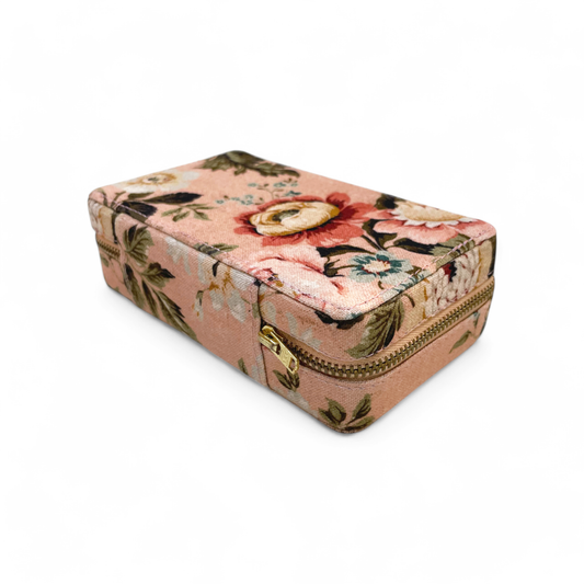 AMOUR BLUSH Vintage Rose print, Rectangular box, with 2 pouches