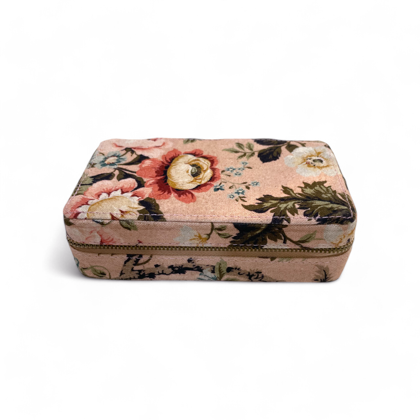 AMOUR BLUSH Vintage Rose print, Rectangular box, travel kit bag, cosmetic box, toiletry box