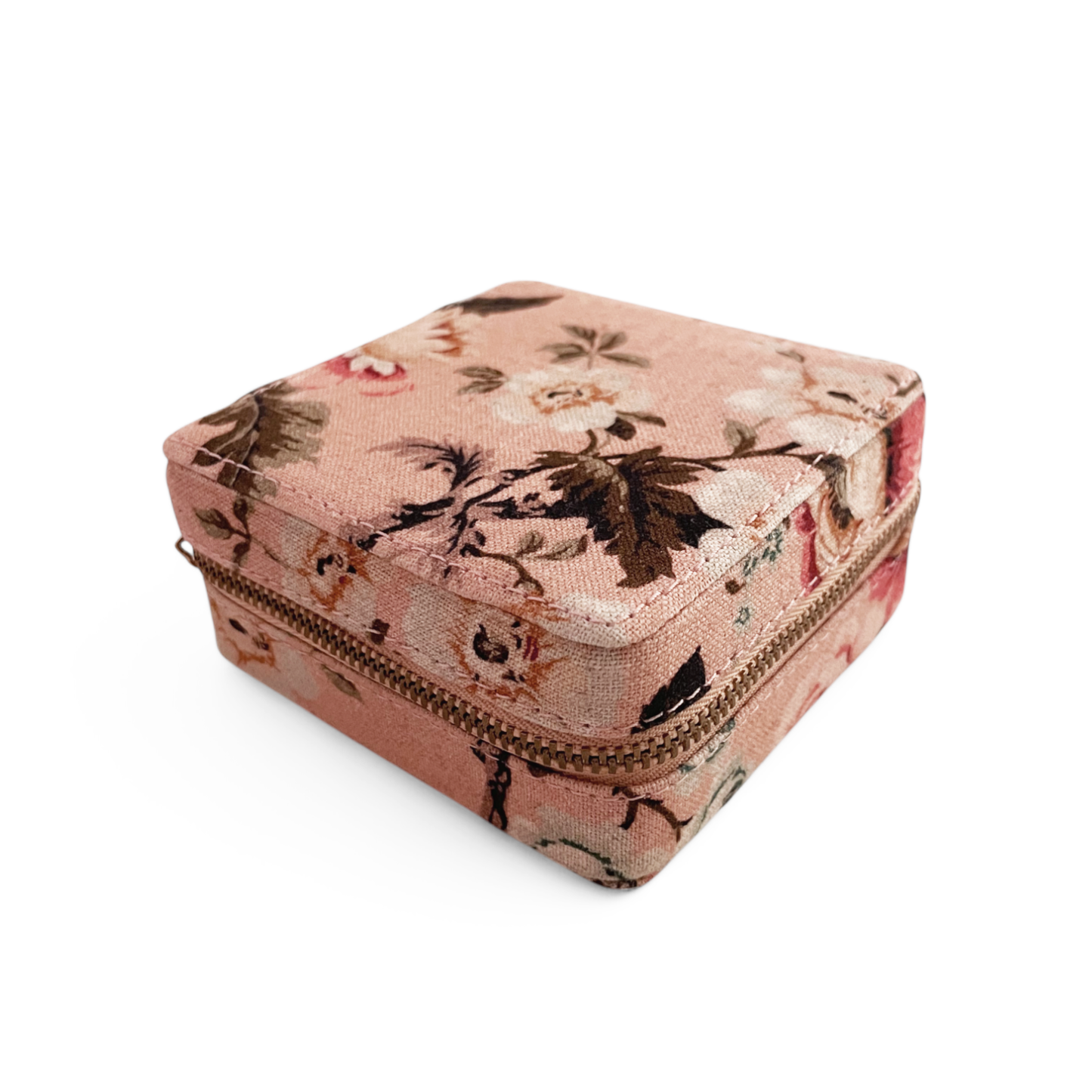 AMOUR BLUSH Vintage Rose print, Square box, travel kit bag, cosmetic box, toiletry box