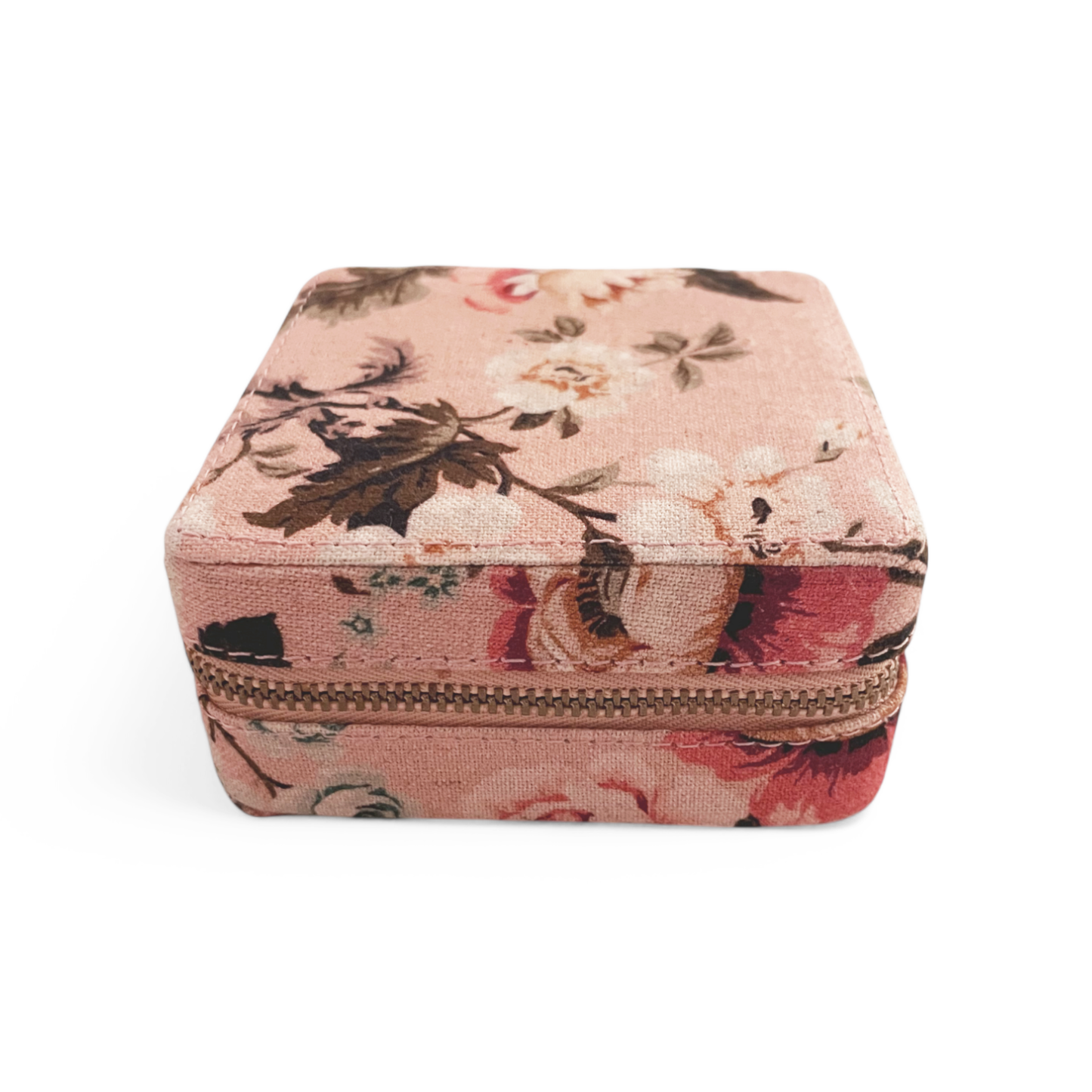 AMOUR BLUSH Vintage Rose print, Square box, travel kit bag, cosmetic box, toiletry box