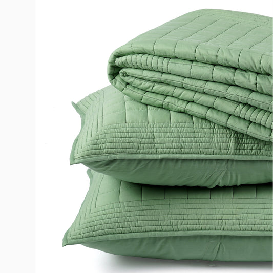 SAGE GREEN cotton Quilt bed set, Sizes available