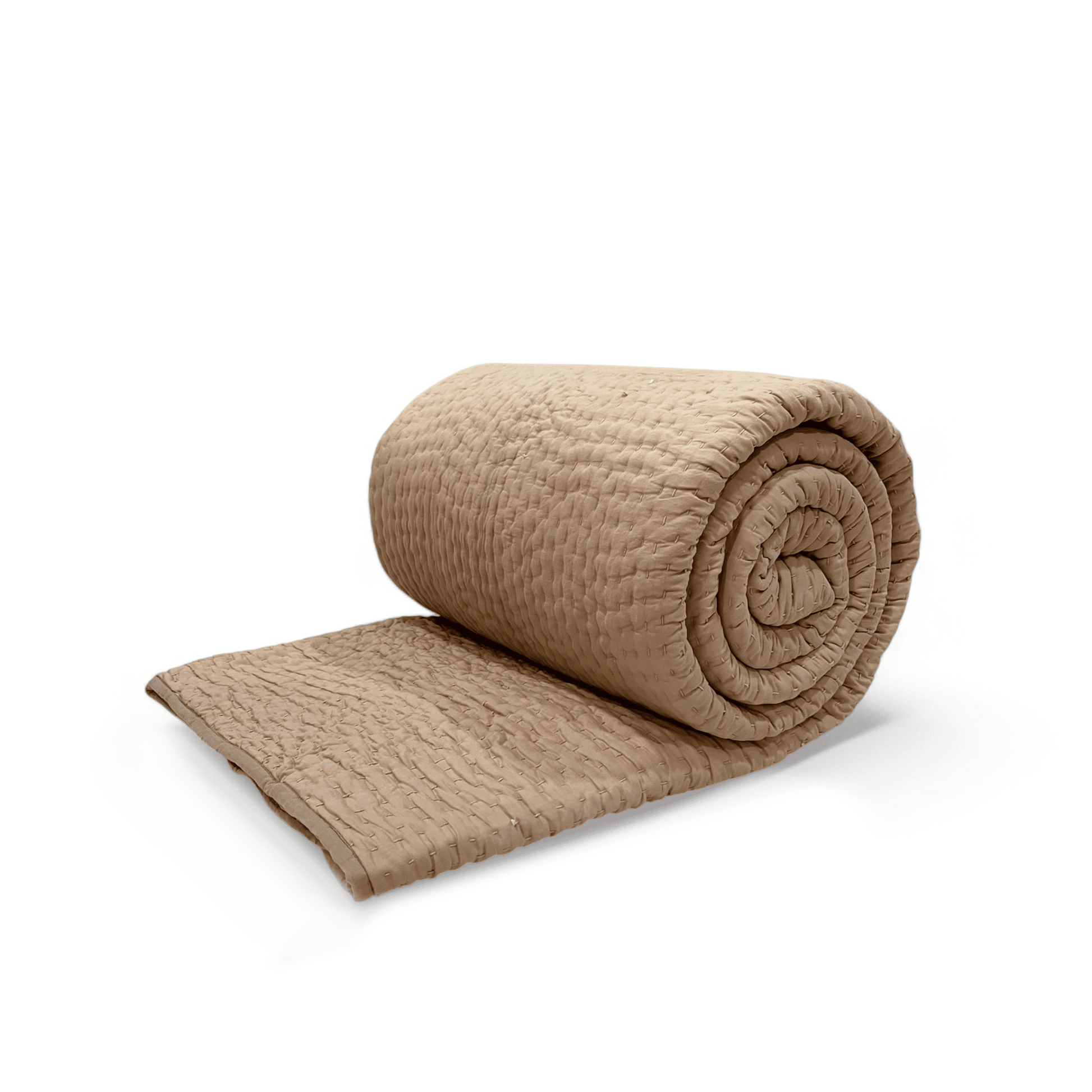 FAWN / BEIGE colour kantha Quilted bed sets, Sizes available