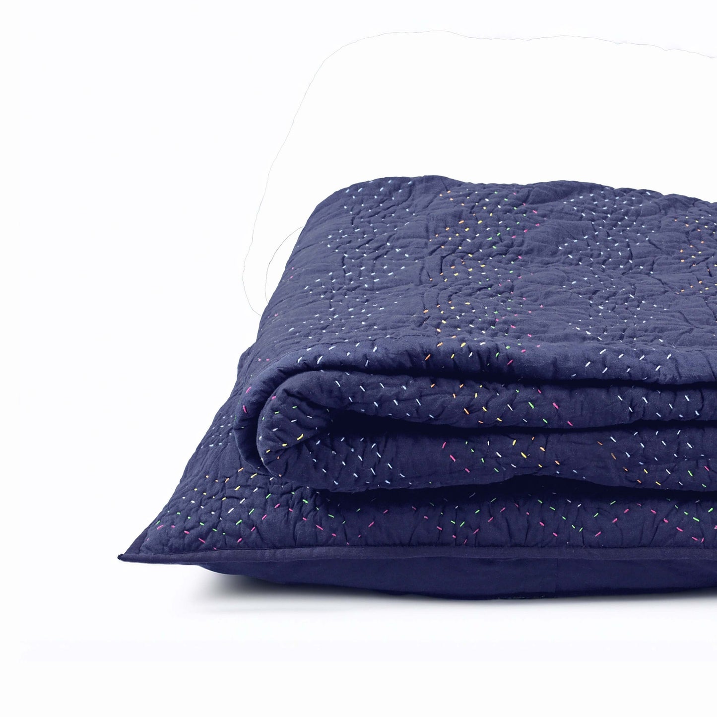 INDIGO Kantha quilted bed set - chevron pattern quilting, sizes available