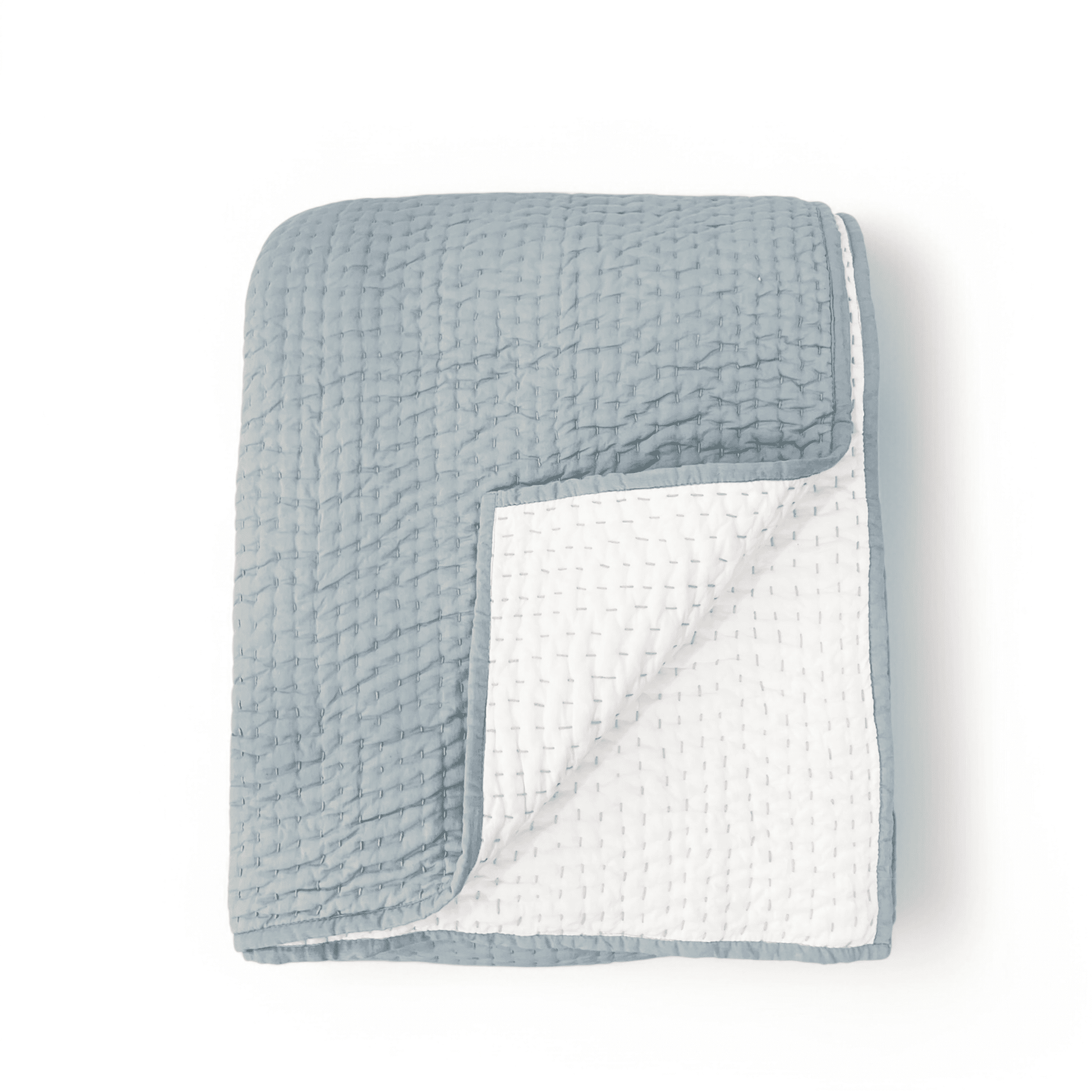 DUCK EGG colour Kantha cotton Quilt, Sizes available