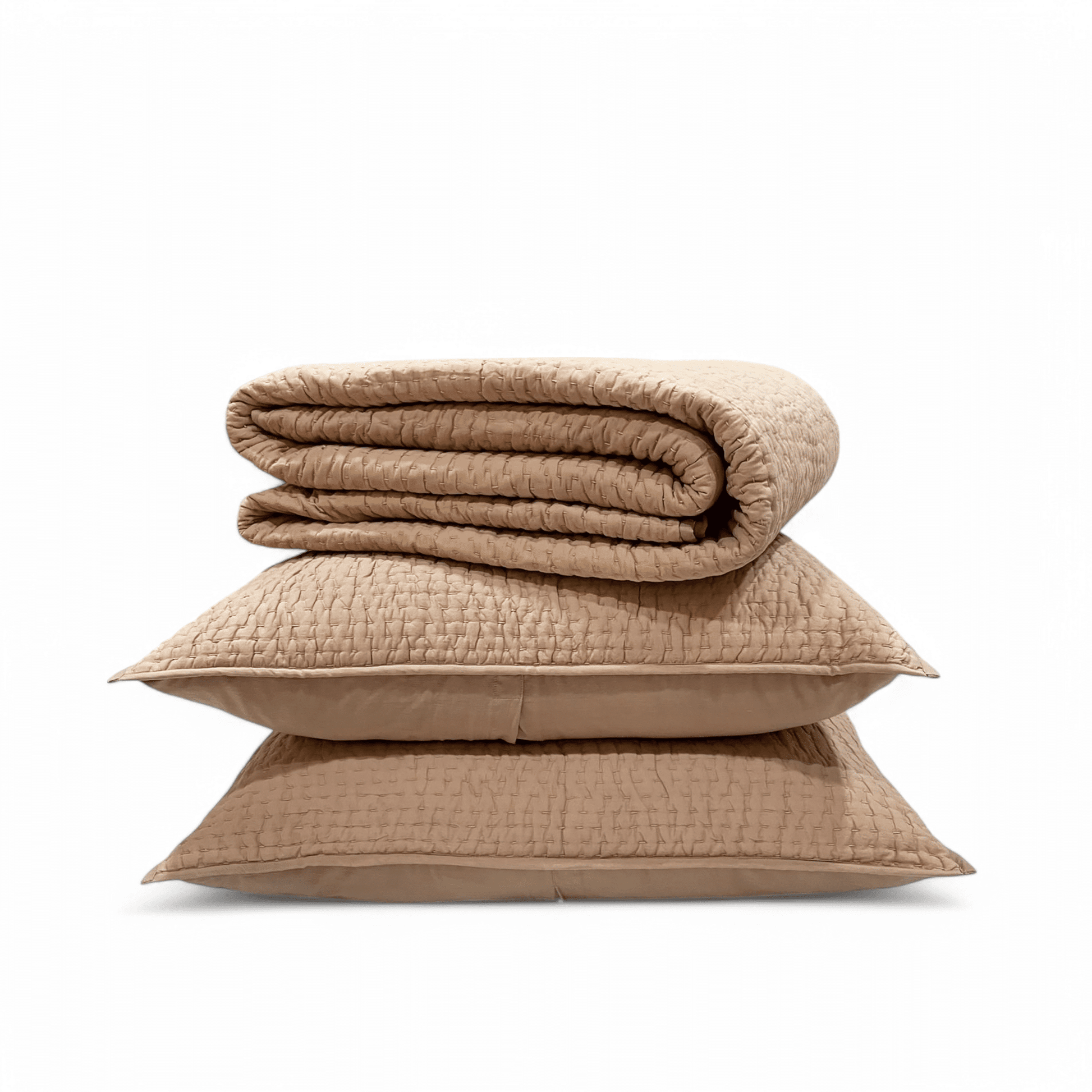 FAWN / BEIGE colour kantha Quilted bed sets, Sizes available