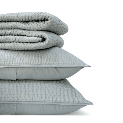 DUCK EGG colour Kantha cotton Quilted pillow cases, Sizes available