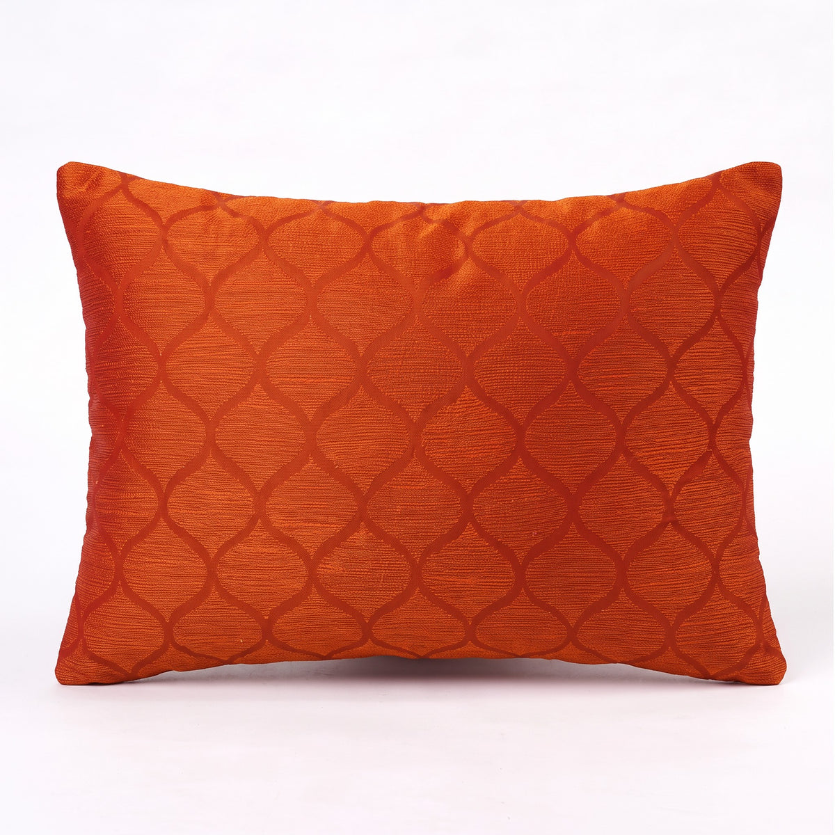 Shadow – Rust Ogee Embroidered Cushion Cover | Poly Taffeta | 3 Sizes - Vliving