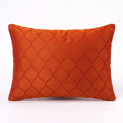 Shadow – Rust Ogee Embroidered Cushion Cover | Poly Taffeta | 3 Sizes - Vliving