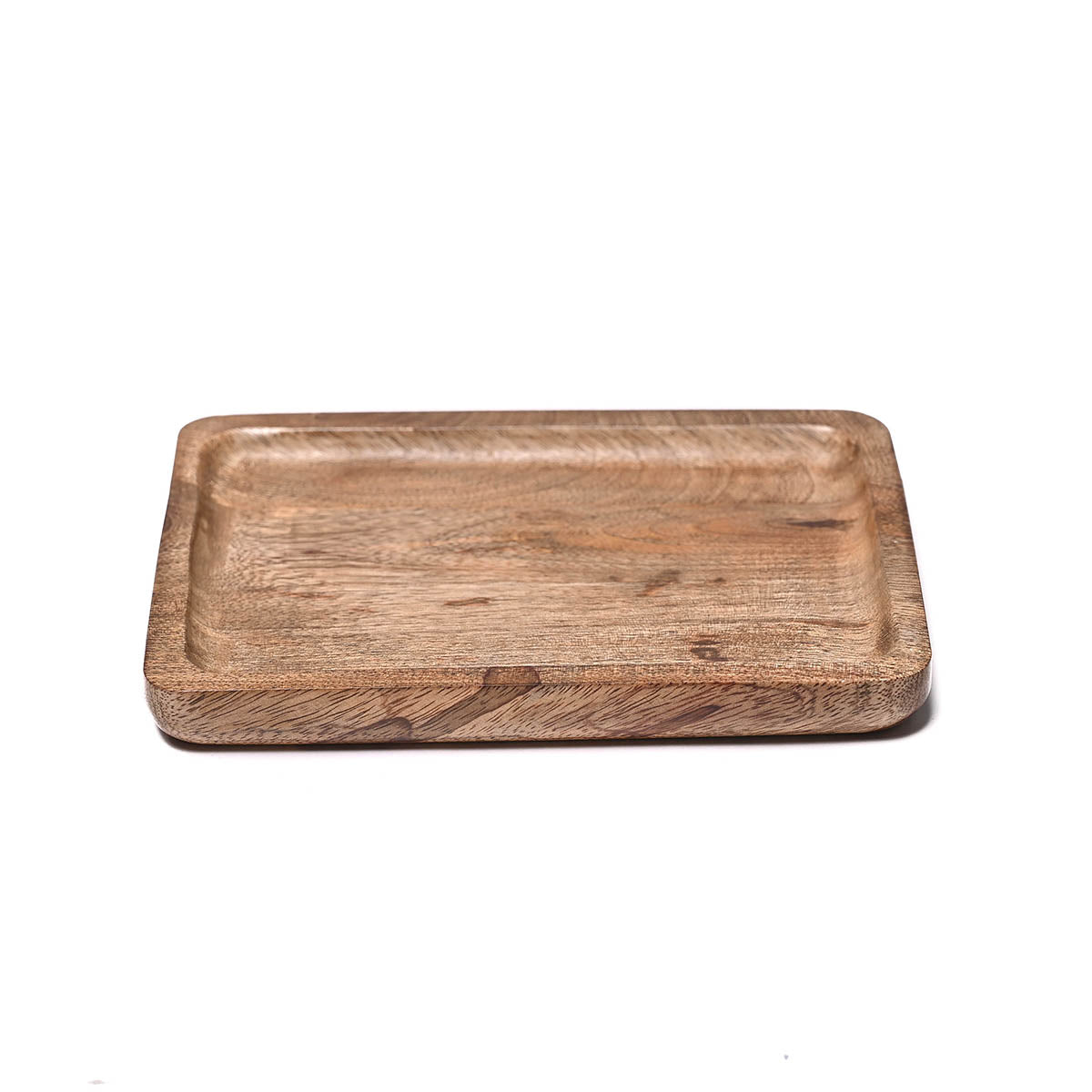 Small wooden tray, round edged rustic serving tray, farmhouse decor, 5X7 inches