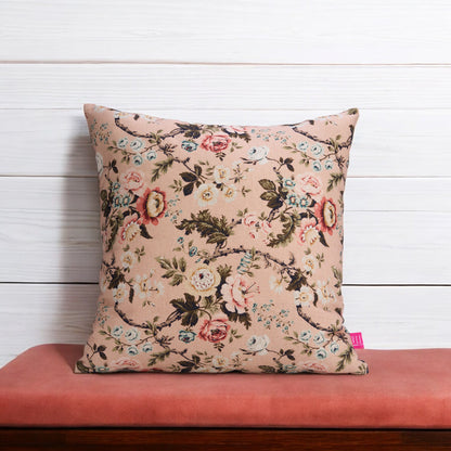 AMOUR - BLUSH Linen Pillow cover with vintage rose print, reversible, sizes available