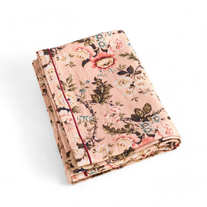 AMOUR - Blush rose print linen table cloth