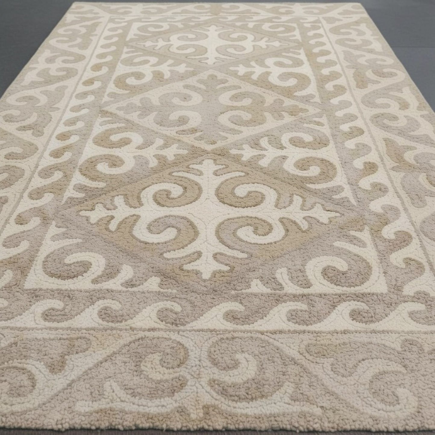 Shyrdak Hand Tufted Wool Viscose Blend Carpet - Vliving