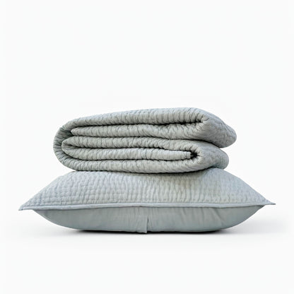 DUCK EGG colour Kantha cotton quilted bed sets, Sizes available