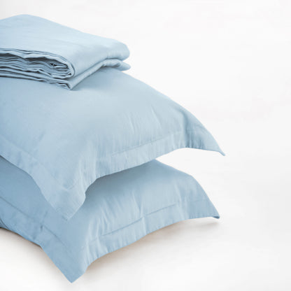 Sky Blue 300TC Cotton Satin Sheet Set — Premium Gift Box | VLiving