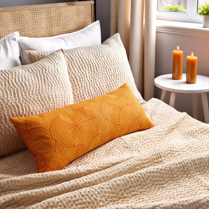 SANDSTONE colour handmade Kantha cotton Quilted bed set, Sizes available - Vliving