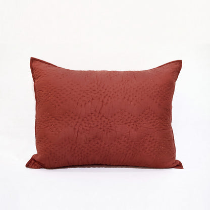 Terracotta Kantha Quilted Pillow Cases | Chevron Pattern | Handmade | Multiple Sizes