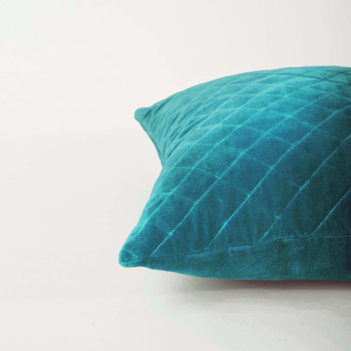 DARK TURQUOISE Quilted velvet pillow cover, solid colour throw pillow, colours and sizes available