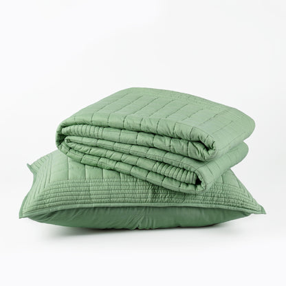 SAGE GREEN cotton Quilt bed set, Sizes available