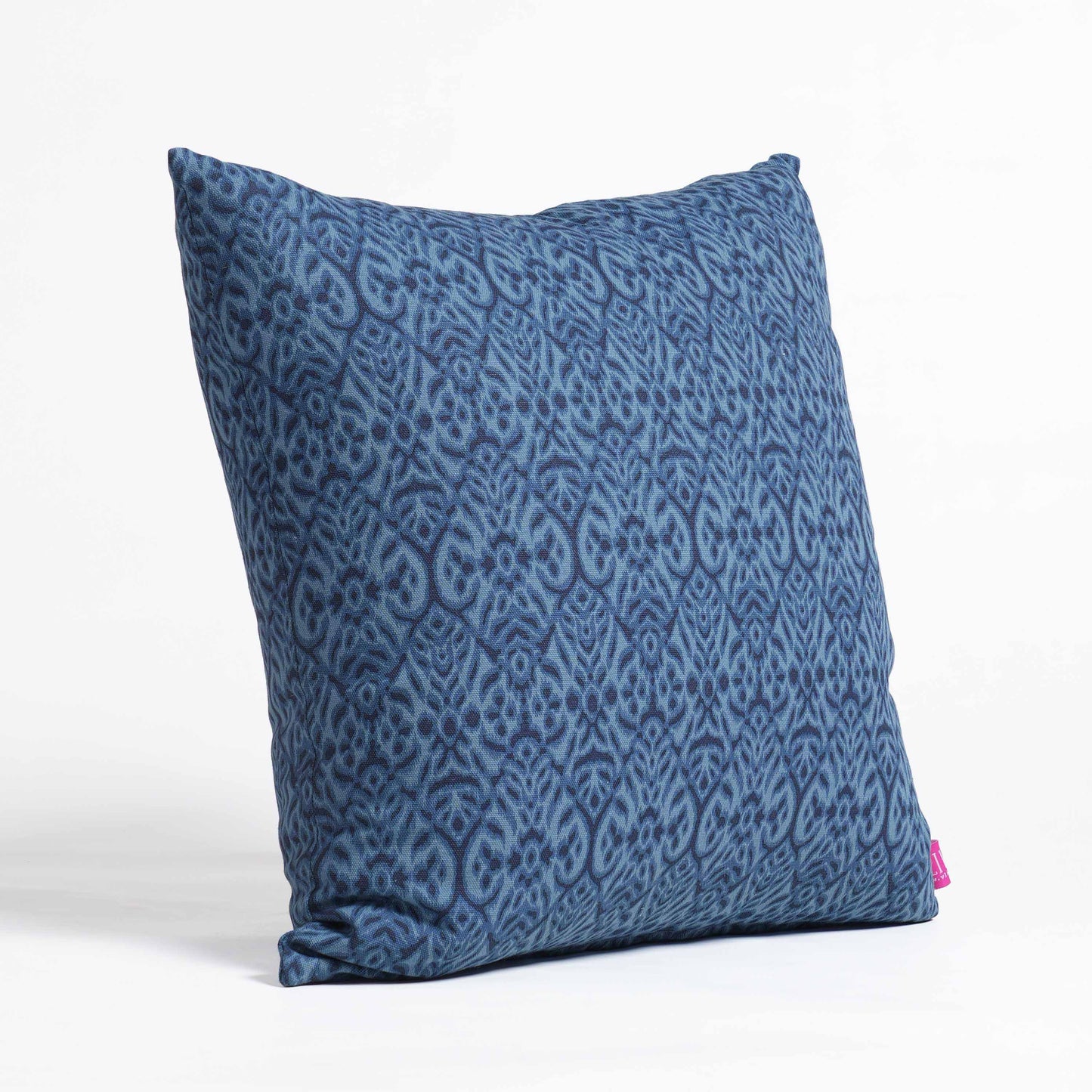 Indigo Ikat Print Cotton Duck Pillow Cover – Reversible | Sizes available