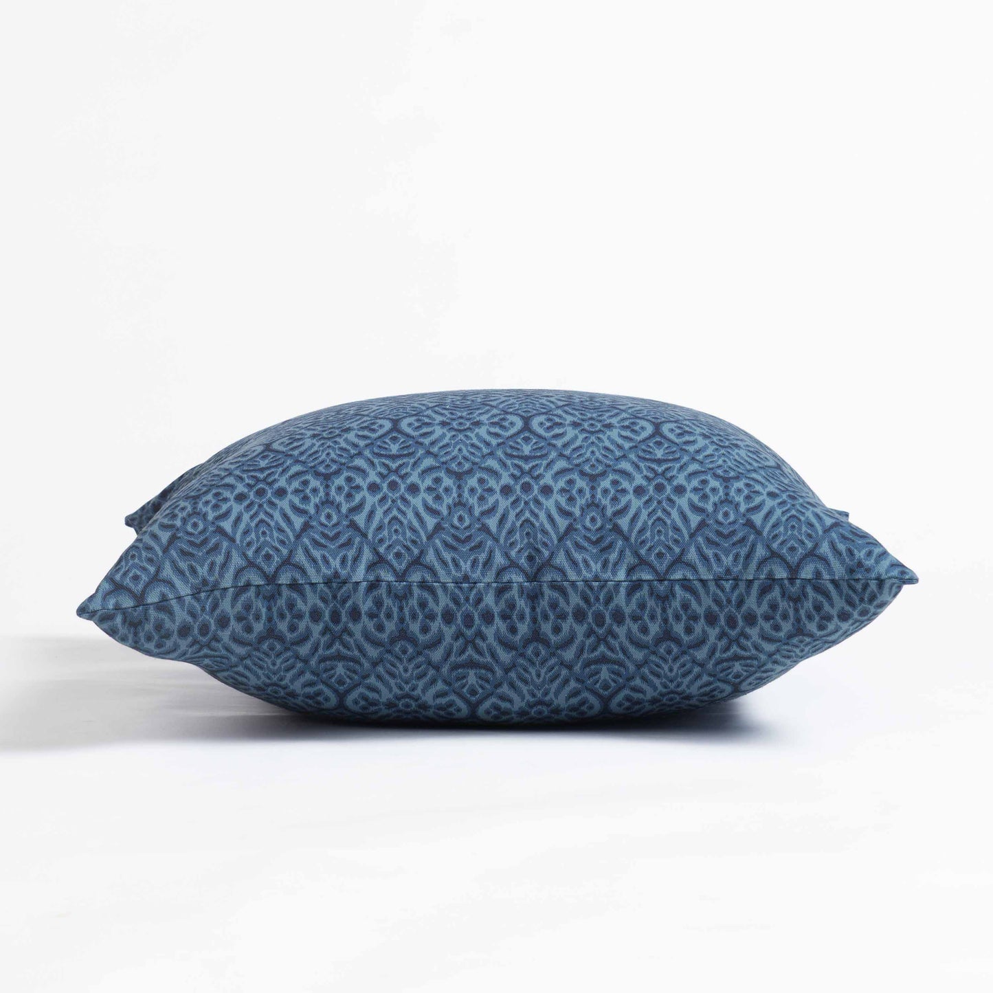 Indigo Ikat Print Cotton Duck Pillow Cover – Reversible | Sizes available