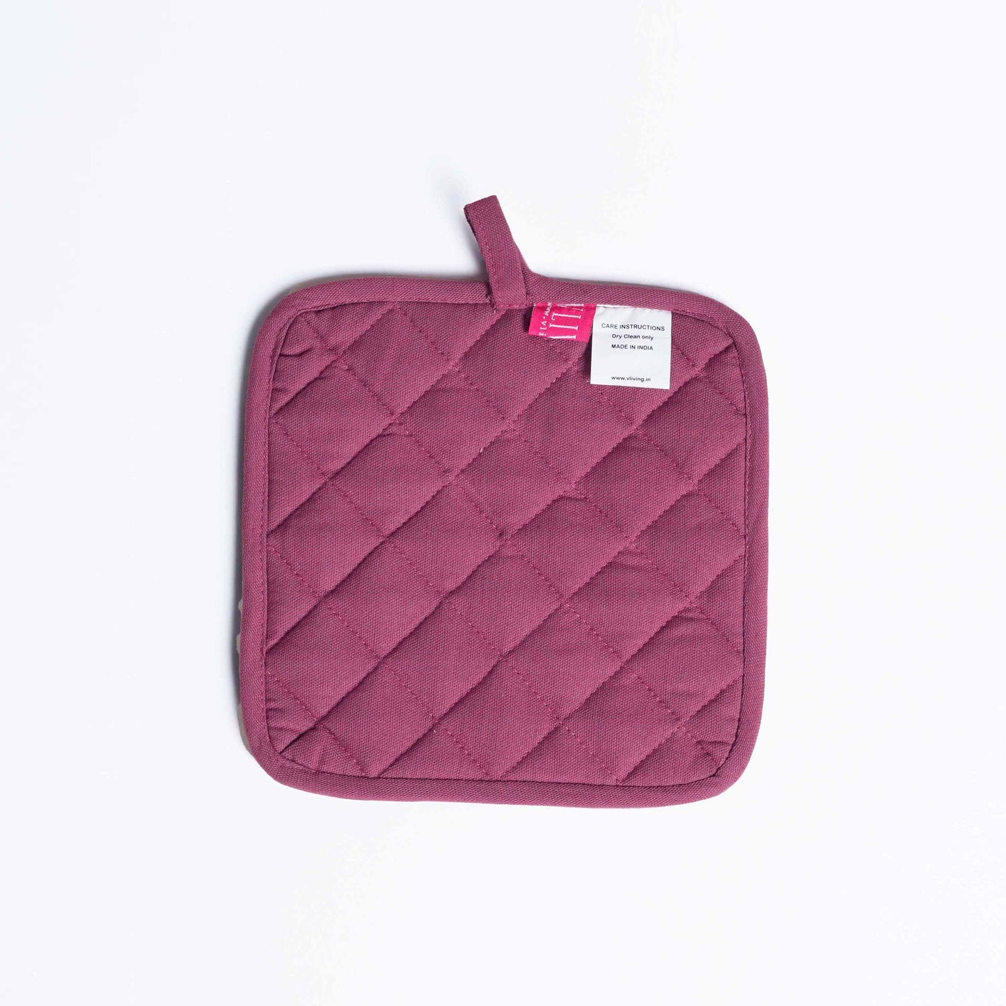 Ikat Plum quilted oven mitt, quilted potholder, kitchen accessory, pure cotton- Available in Sets