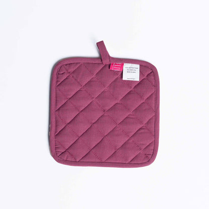 Ikat Plum quilted oven mitt, quilted potholder, kitchen accessory, pure cotton- Available in Sets