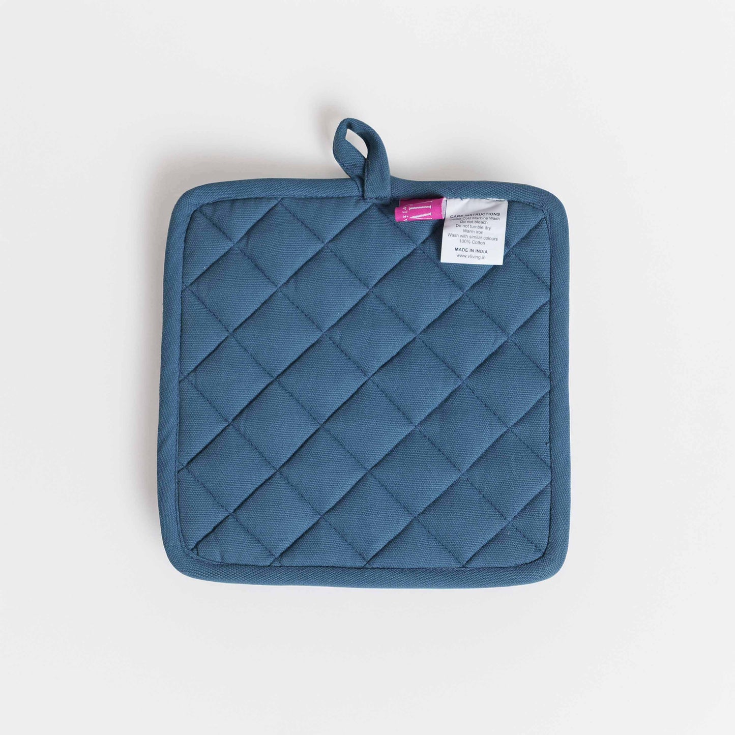 Ikat Indigo blue quilted oven mitt, quilted potholder, kitchen accessory, pure cotton- Available in Sets