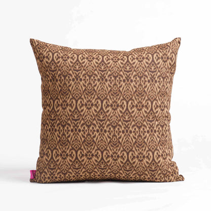 Beige Ikat Print Cotton Duck Pillow Cover – Reversible | Sizes available