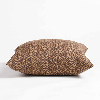 Beige Ikat Print Cotton Duck Pillow Cover – Reversible | Sizes available