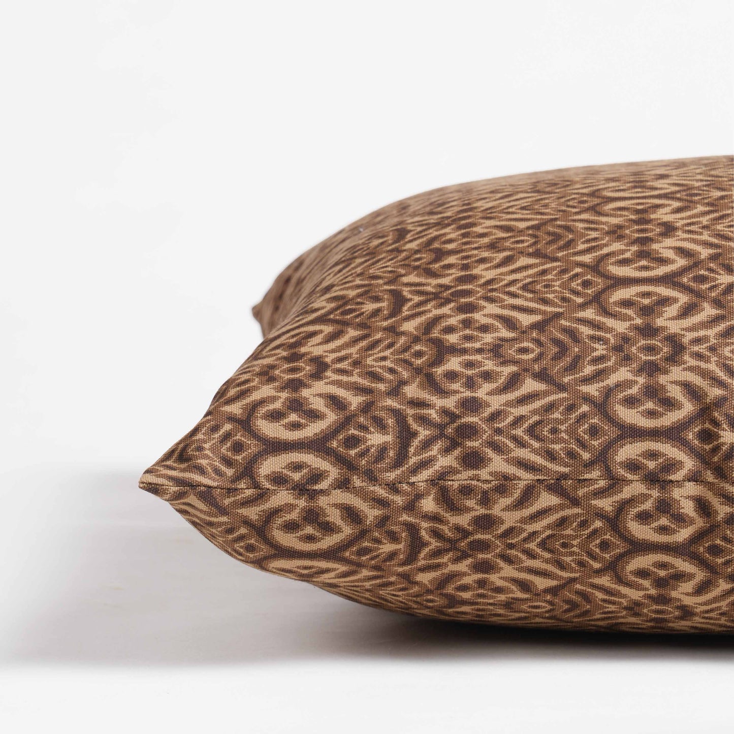 Beige Ikat Print Cotton Duck Pillow Cover – Reversible | Sizes available
