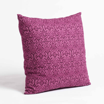 Plum Ikat Print Cotton Duck Pillow Cover – Reversible | Sizes available