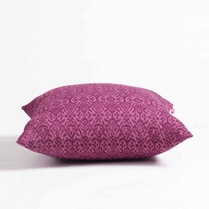 Plum Ikat Print Cotton Duck Pillow Cover – Reversible | Sizes available