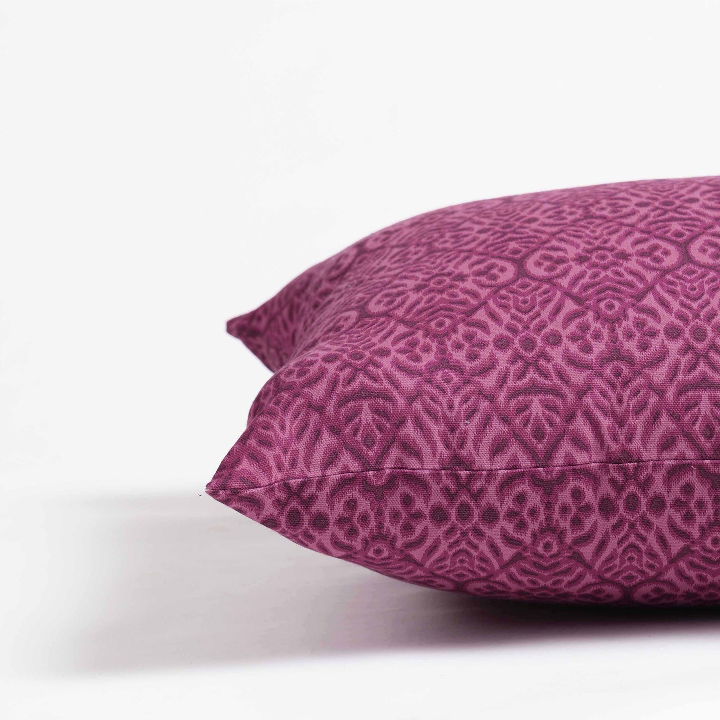 Plum Ikat Print Cotton Duck Pillow Cover – Reversible | Sizes available