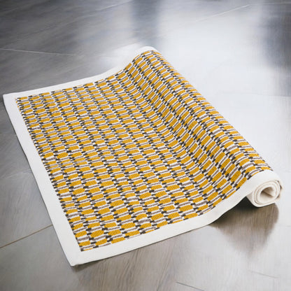 MODERN RETRO - Mustard weave texture print, 100% cotton dhuerrie, sizes available